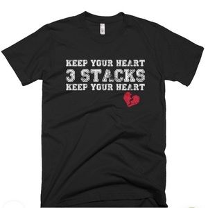 Basic black T-shirt - Keep your heart 3 stacks keep your heart - unisex